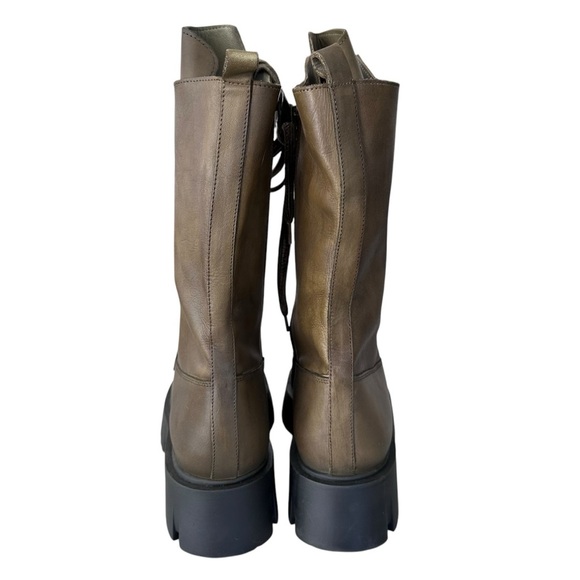 Free People Jones Lug Sole Lace Up Boots Green Size 9 NWOT - Picture 4 of 14